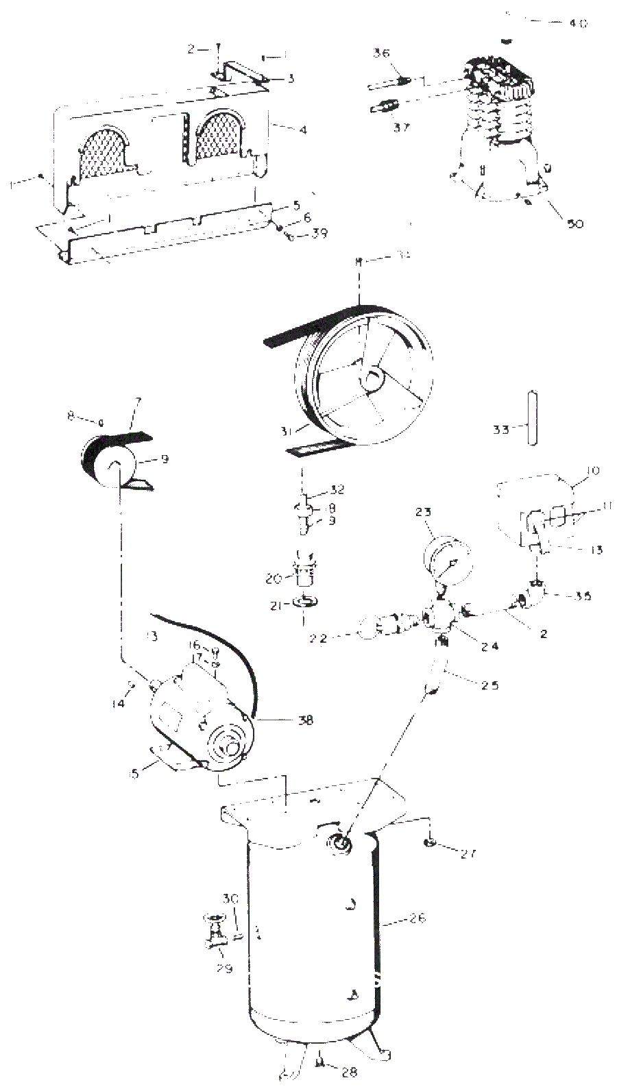 Air-Compressor Parts Diagram and Parts List for VT511400  Campbell Hausfeld Compressor